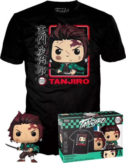 POP! Tees: Demon Slayer: Kimetsu no Yaiba #867 Tanjiro Kamado Vinyl Figure & Unisex T-Shirt