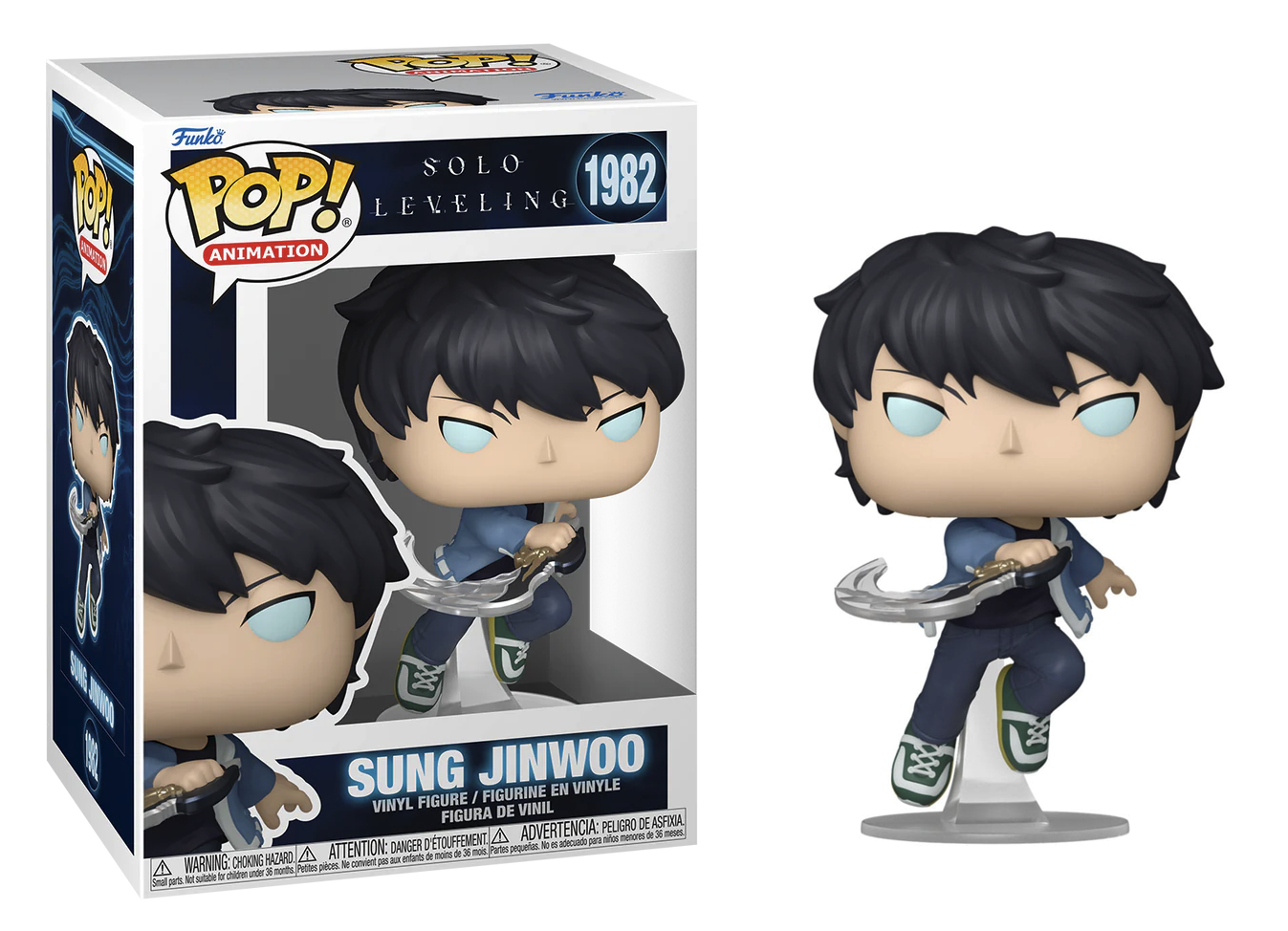 Funko Pop! vinyl figure of Sung Jinwoo with packaging