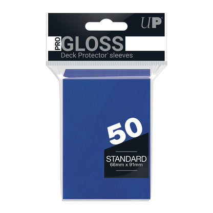 Ultra PRO PRO-Gloss Deck Protector Standard Size Card Sleeves (50) (Blue)